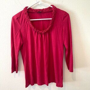 Talbots Women's  3/4 Sleeves  Pull Over Top  Pink  Size: XS